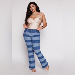 Thrill Denim Flare Patchwork Jeans Boho NWT Size 22